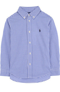 Хлопковая рубашка с воротником button down Ralph Lauren