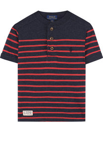 Хлопковая футболка в полоску Polo Ralph Lauren