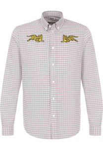 Хлопковая рубашка с воротником button down Kenzo