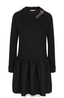 Хлопковое мини-платье с круглым вырезом REDVALENTINO
