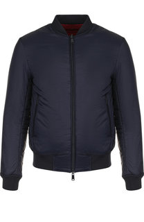 Утепленный бомбер на молнии с воротником-стойкой Emporio Armani