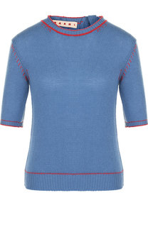 Кашемировый пуловер с контрастной отделкой Marni