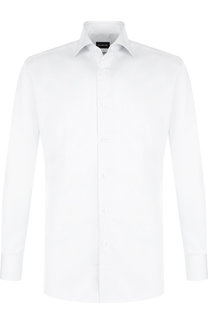 Хлопковая сорочка с воротником акула Ermenegildo Zegna