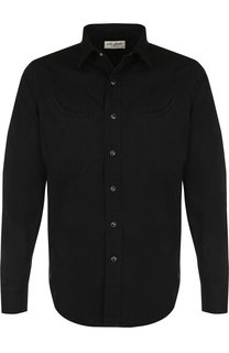 Хлопковая рубашка на кнопках Saint Laurent