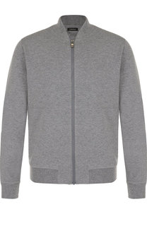 Однотонный кардиган на молнии из смеси хлопка и вискозы Z Zegna