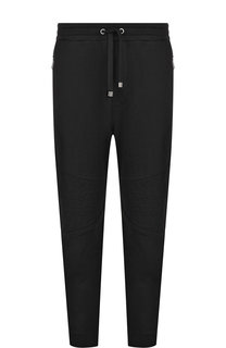 Хлопковые брюки прямого кроя с поясом на резинке Just Cavalli