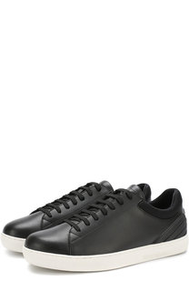 Кожаные кеды на шнуровке Emporio Armani