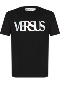 Хлопковая футболка с принтом Versus Versace