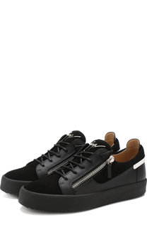 Комбинированные кеды на молнии Giuseppe Zanotti Design