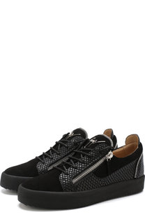 Комбинированные кеды на молнии Giuseppe Zanotti Design