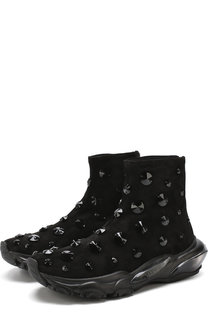 Замшевые кроссовки Valentino Garavani Bounce с отделкой Valentino