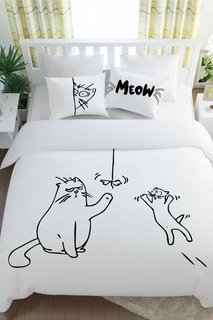 Постельное белье ЕВРО "Кот Саймон" Сирень