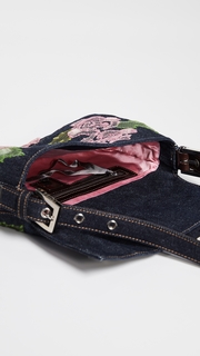 What Goes Around Comes Around Fendi Embroidered Denim Baguette