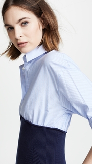 Cedric Charlier Knit Shirt Combo Top