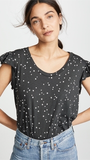 SUNDRY Raw Ruffle Tee