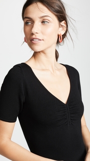 Milly Shirred V Neck Dress