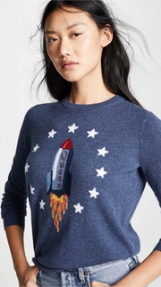 Autumn Cashmere Queen Rocket Intarsia Cashmere Sweater