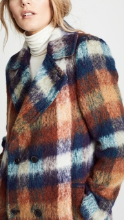 Toga Pulla Shaggy Check Long Coat