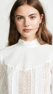FRAME Lace Embroidered Blouse