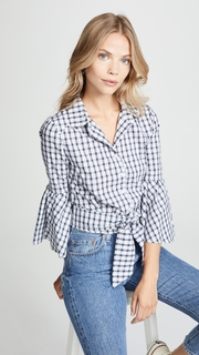 BB Dakota Jack by BB Dakota Lookout Mountain Plaid Bell Sleeve Top