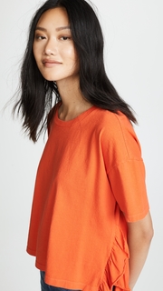 Current/Elliott The Side Slit Ruffle Tee