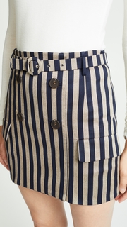 Jonathan Simkhai Striped Double Breasted Skirt