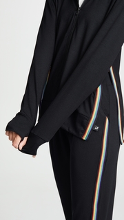 Terez Rainbow Trim Hoodie