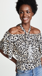 Temperley London Wild Cat Ruffle Blouse