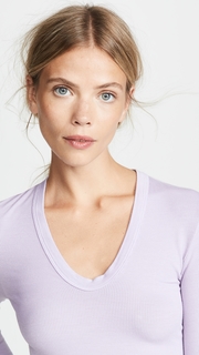 Enza Costa Rib Fitted U Neck Tee