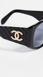 What Goes Around Comes Around Chanel Quilted Wide Frame Sunglasses