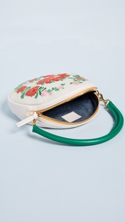 Clare V. Embroidered Circle Clutch