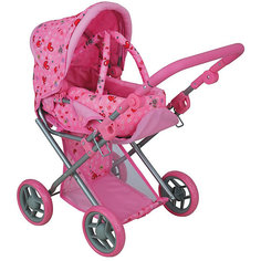 Коляска для кукол Buggy Boom "Infinia" трасформер, свтло-розовый с сердечками
