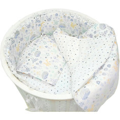 Комплект постельного белья для круглой кроватки Baby Nice "Лесная поляна" голубой