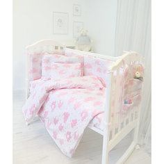 Комплект в кроватку из 9 предметов Baby Nice "Облака" розовый