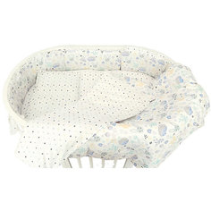 Борт для овальной Baby Nice кроватки "Лесная поляна" голубой