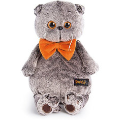 Мягкая игрушка Budi Basa Кот Басик в рыжем бархатном банте, 22 см