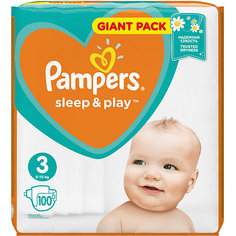 Подгузники Pampers Sleep & Play 6-10 кг, 3 размер, 100 шт.