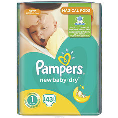 Подгузники Pampers New Baby-Dry 2–5 кг, размер 1, 43 шт.