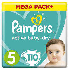 Подгузники Pampers Active Baby-Dry 11–16 кг, размер 5, 110 шт.