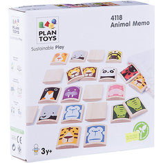 PLAN TOYS 4118 Игра "Мемори" с изображением животных