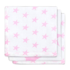 Салфетки для лица, 3шт, Little star pink (Розовые звёзды) Jollein
