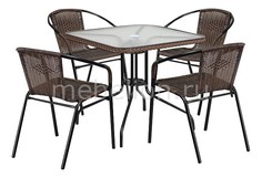 Набор уличный Николь-2A TLH-037A/073A-80x80 Cappuccino 4Pcs Afina