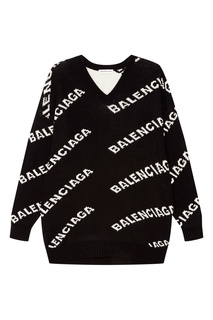 Шерстяной пуловер с логотипами Balenciaga