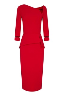 Красное платье с баской Roland Mouret