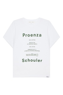 Белая футболка с логотипом Proenza Schouler