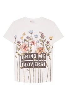 Белая футболка со смешанным принтом RED Valentino