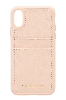 Розовый чехол для iPhone X Michael Michael Kors