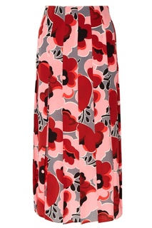 Шелковая юбка с цветочным принтом Gucci