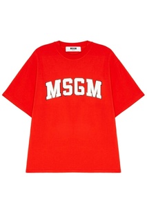 Красная футболка с логотипом Msgm