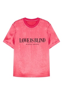 Розовая футболка с принтом Mo&Co